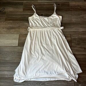 North Face White Cotton Casual Dress Sleeveless Drawstring Adjustable Strap S